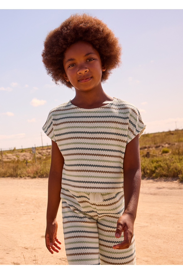 Girl's Knitted Blouse and Pants Set