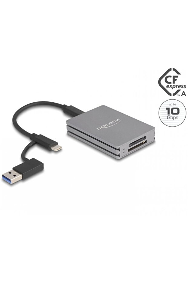 Card reader 91013, USB type C to SD/CFexpress type A, Gray - 1