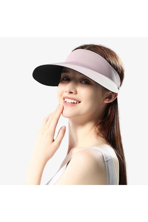 Women's Visor Hat Upf50+ Uv Protection Adjustable Summer Wide Brim Sun Hat Pink