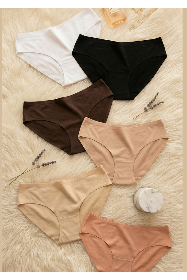 Women's 6-Piece Cotton & Modal Boxed Slip Panties - Non-Marking & Flexible