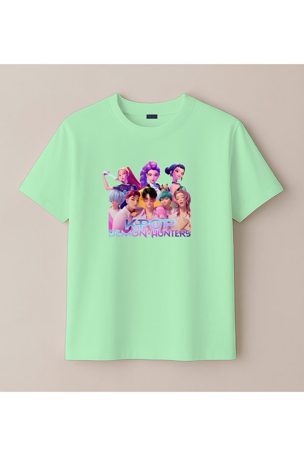 Kpop Demon Hunters Demon Hunters Printed T-Shirt for Girls 4-13 Years - Huntr/X