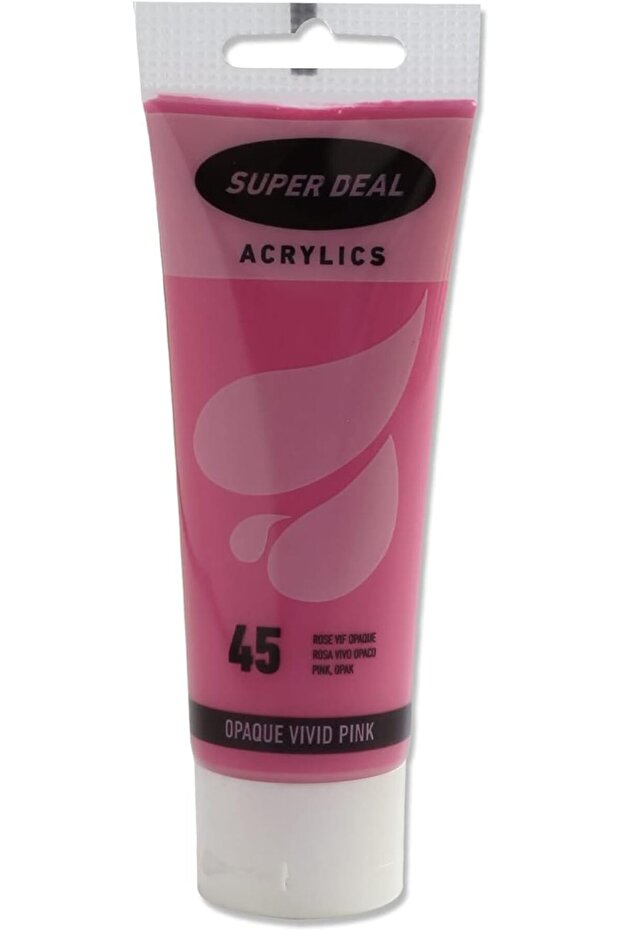 Acrylic Color Paint Tube 75 ml Opaque Vivid Pink