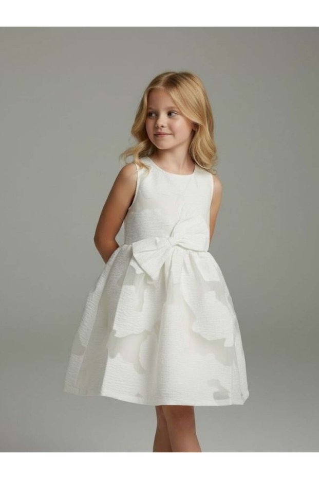 Girl's Bow Detailed Special Occasion Dress