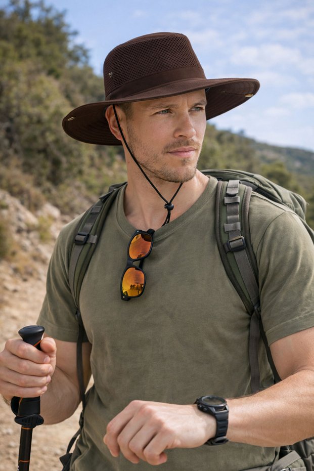 Unisex Safari Hat - Mesh Sun Protection Outdoor Hunting Fishing Hat