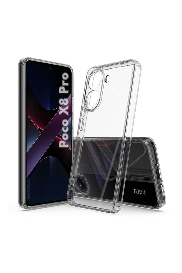 Poco X8 Pro 5g Compatible Silicone Case - Pastel Color Tone Flexible Cover with Camera Protection - Transparent