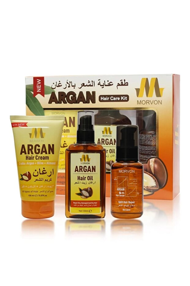 طقم عناية الشعر بالأرغان