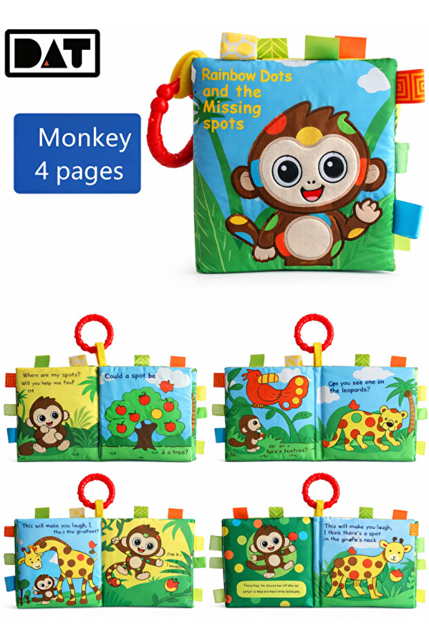 Soft Cloth Baby Book, Built-In Sounder + Tear-Resistant Cotton Thread Stitching