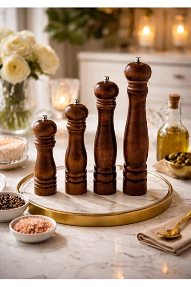 Set of 4 Wooden Salt Shakers