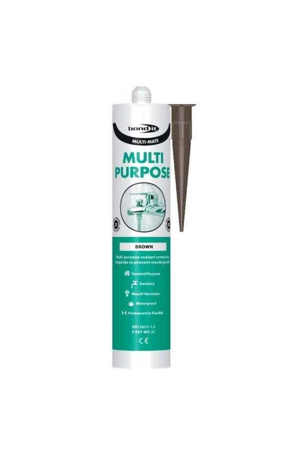 Bond-It Multi-Mate General Purpose Silicone - Sanitary, Mould Resistant Color Brown