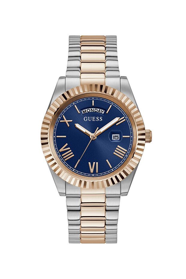 Steel watch with date function