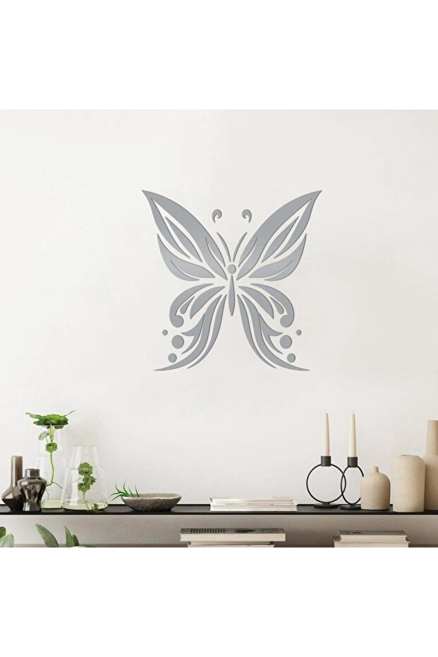 منحوتة أكريليك - فراشه - AC-112026021 - فضي - 75x75