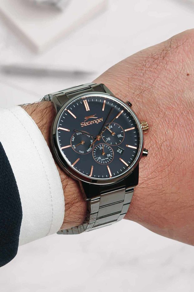 Original 2 Year Warranty 10Atm Water Resistance Steel Band Men's Wristwatch