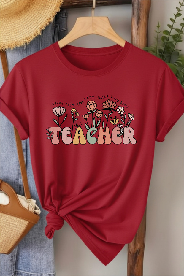 Teacher Printed White Women's Cotton T-Shirt