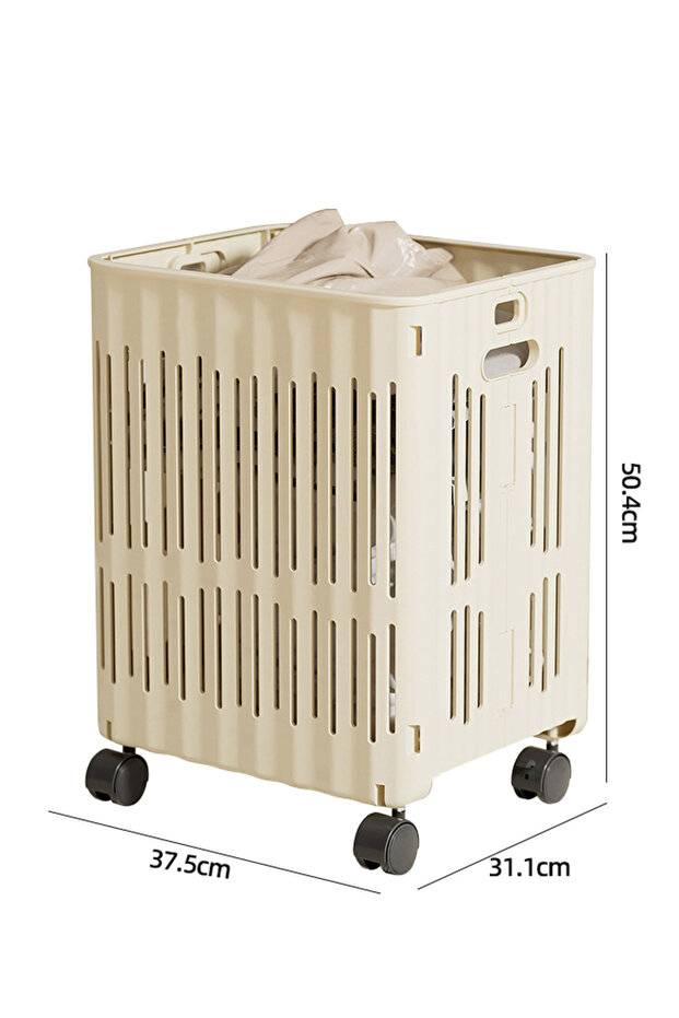 Laundry Baskets Foldable Laundry Hamper with Wheels Collapsible Plastic - 6