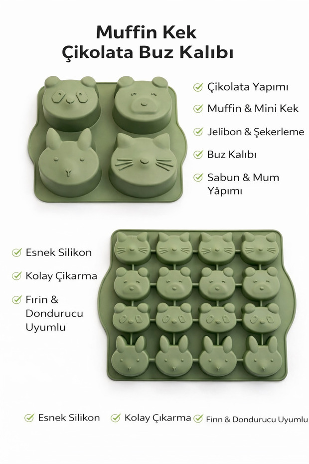 1 Piece Silicone Muffin Cake Mold 1 Piece Silicone Chocolate Mold and Ice Mold Heat Resistant