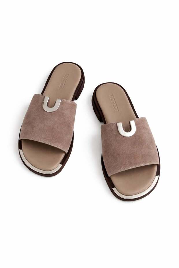 Jackson Mink Genuine Leather Slippers