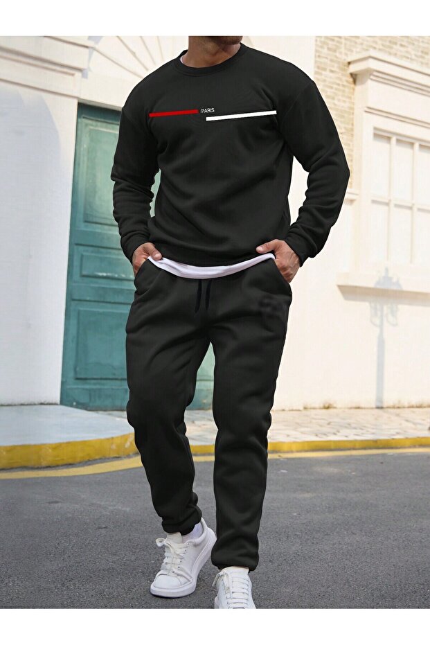 MEN'S PRINTED ZERO COLLAR Tracksuit