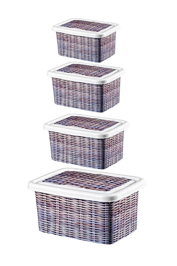 4-Piece Plastic Storage Box Set - 3