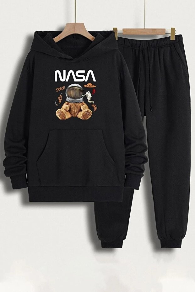 Printed Unisex Hooded Tracksuit Set