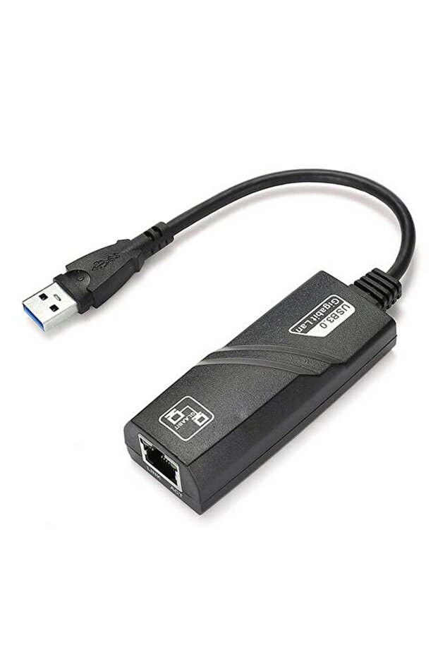محول USB 3.0 إلى RJ45 جيجابت إيثرنت أسود اللون