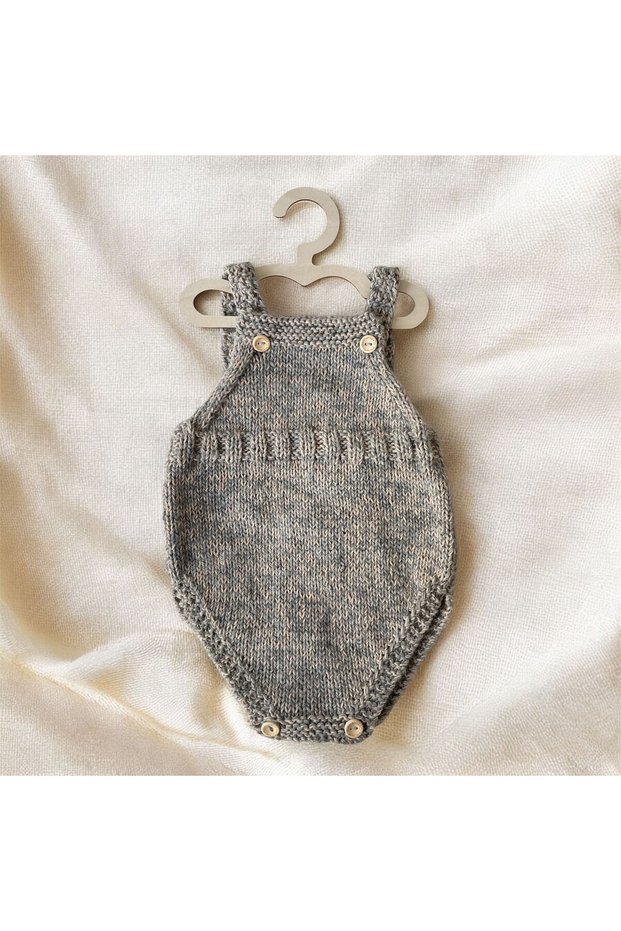 Baby Hand-Knitted Jumpsuit Photo Shoot Outfit 12-18 Months Gray Beige