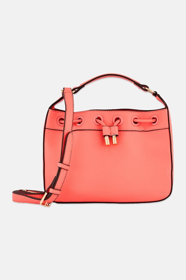 Women Brand Logo Hand Bag, Peach