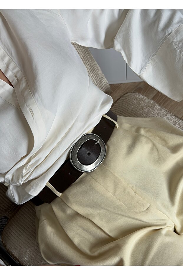 Aeren Brown Faux Leather Belt 100 cm