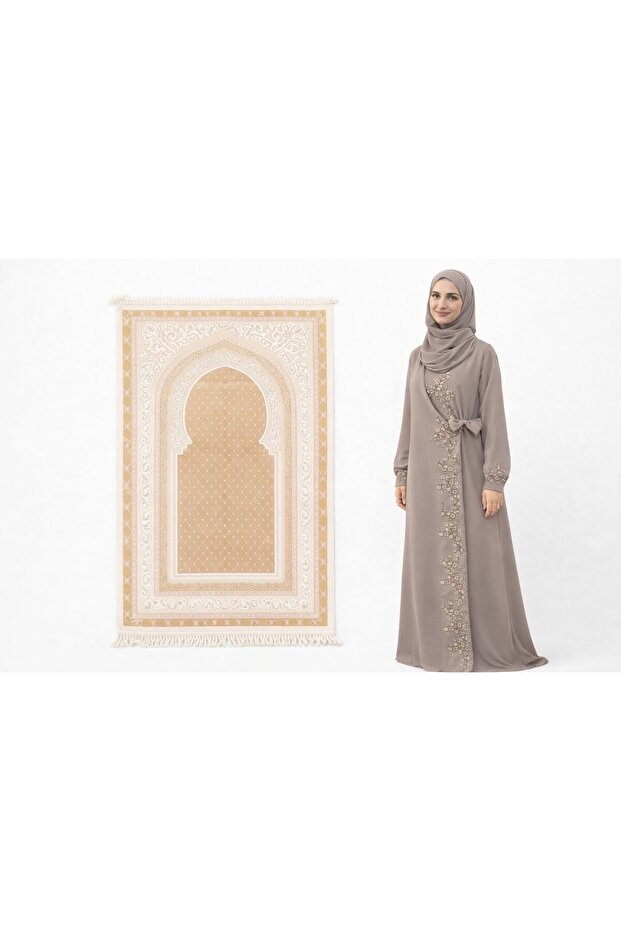 "Divine Serenity" Premium Prayer Set – Complete 2-Piece Ensemble (Prayer Dress + Mat)