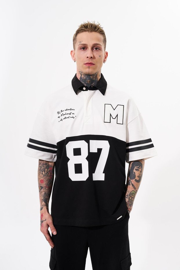 Men's 87 Pieced Polo Collar T-Shirt Ecru