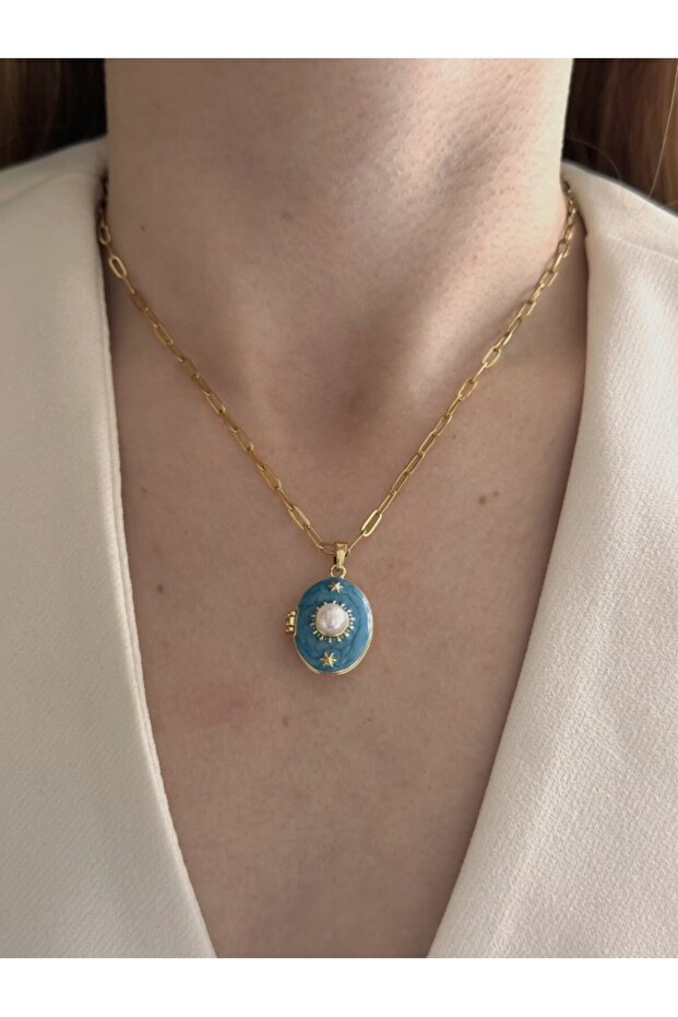 Steel Covered Enamel Necklace