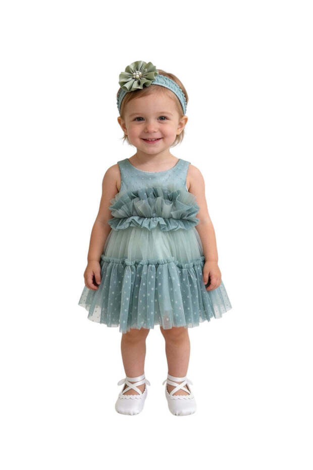 MILLA PARTY DRESS WITH HEADBAND - MINT