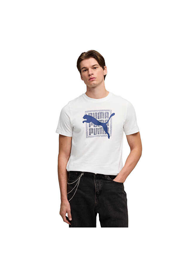Graphic Erkek Beyaz Günlük Stil T-Shirt 69177502 - 1