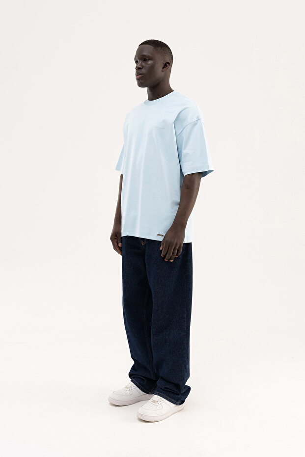 Men's Basic Interlock Oversize T-Shirt Light Blue - 8