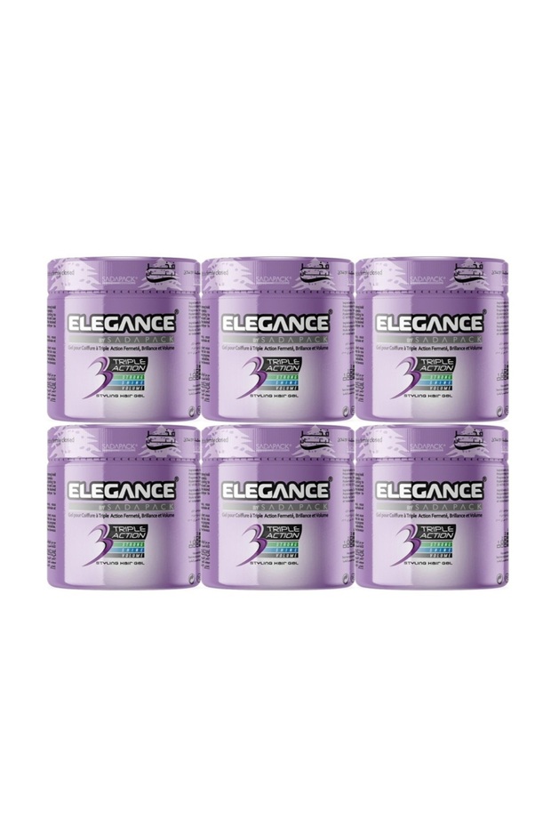 Elegance Triple Action Hair Gel – Purple, 250ml (Pack of 6)