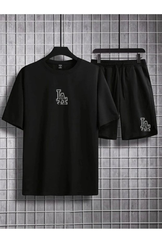 Men's and Women's Summer Printed Top and Shorts Set
