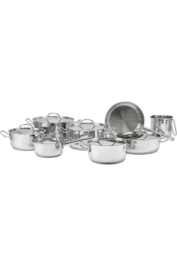 14 Piece Stainless Steel Cookware Set 5 Ply with Casseroles and Fry Pan