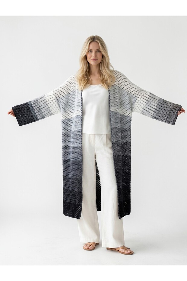Koton Cotton Spring Long Cardigan - Size 38/44 Compatible