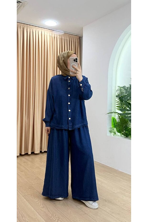 6218 - Comfortable Casual Slim Women's Denim Jacket and Pants Set