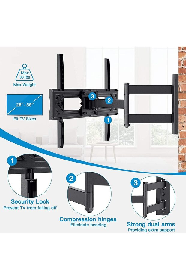 Leo.Star LCD LED TV Wall Bracket For 26 Inch To 55 Inch TV 180 DEGREE Rotation And