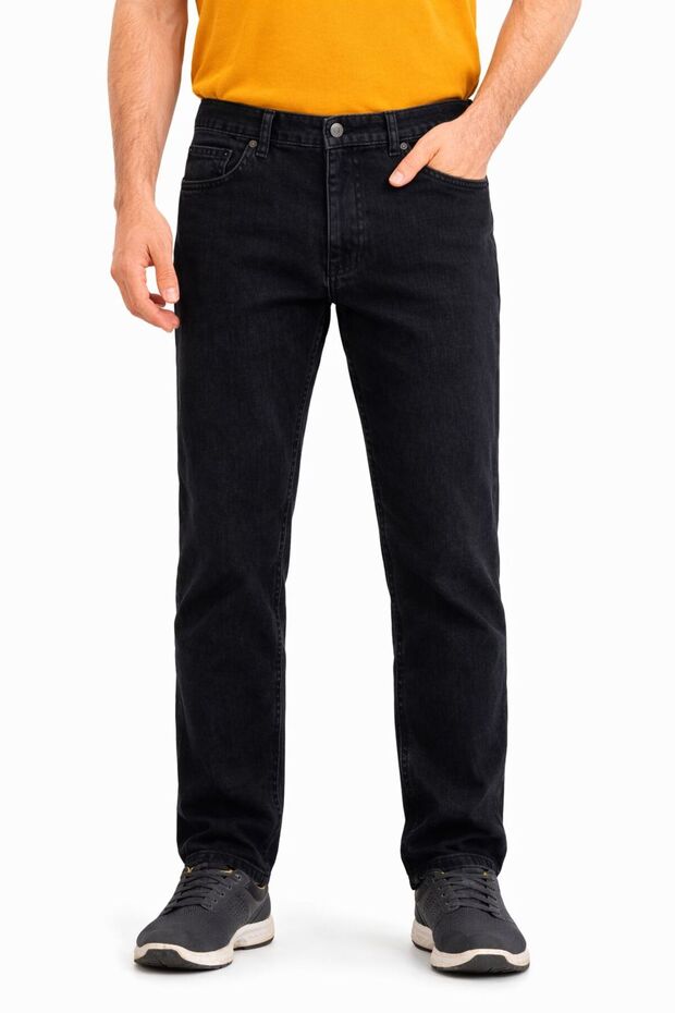 Men’s Stretch Dark Black Narrow Fit Denim Jeans