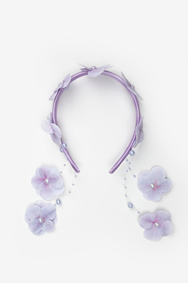 Lilac Flowering Orchid Detailed Girl's Crown