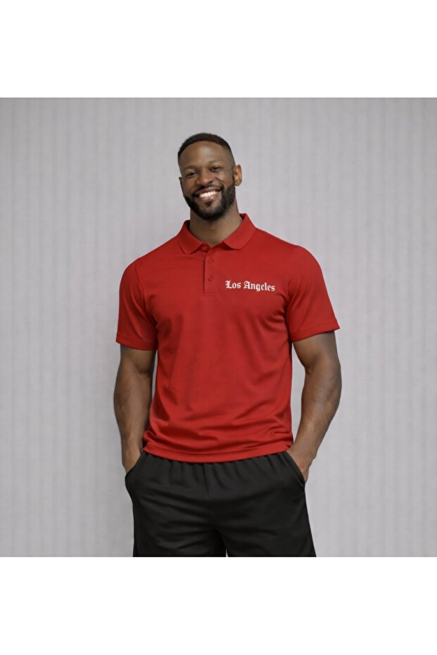 Men's Polo Neck Logo Printed T-Shirt