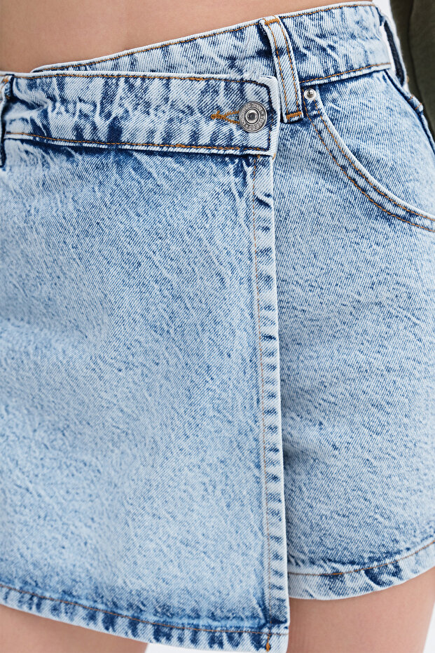 Denim Mini Şort Etek Ş8017 - 3