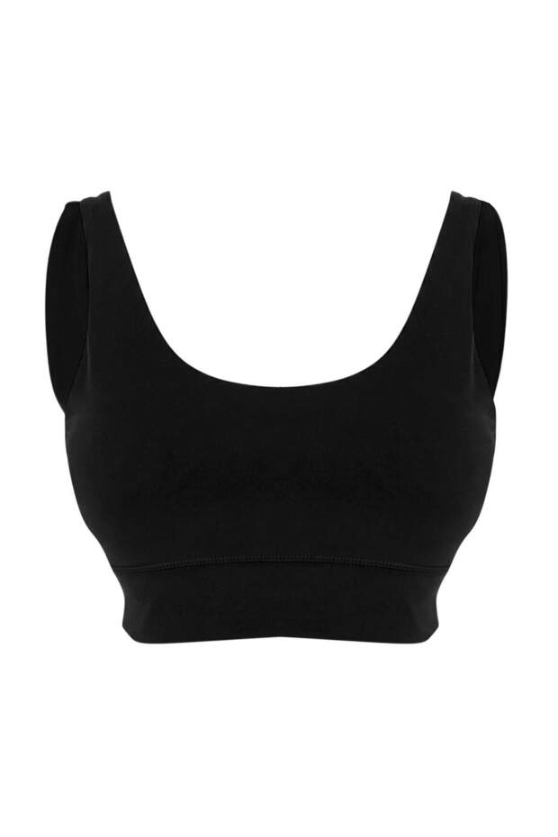 Siyah Premium Poliamid Kumaş Destekli/Şekillendirici Örme Spor Sütyeni THMSS26SS00011 - 6