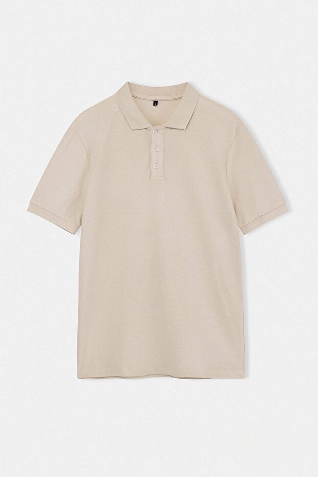 Siyah-Taş 2'li Regular/Normal Kesim %100 Pamuklu Polo Yaka T-shirt TMNSS25PO00022 - 2