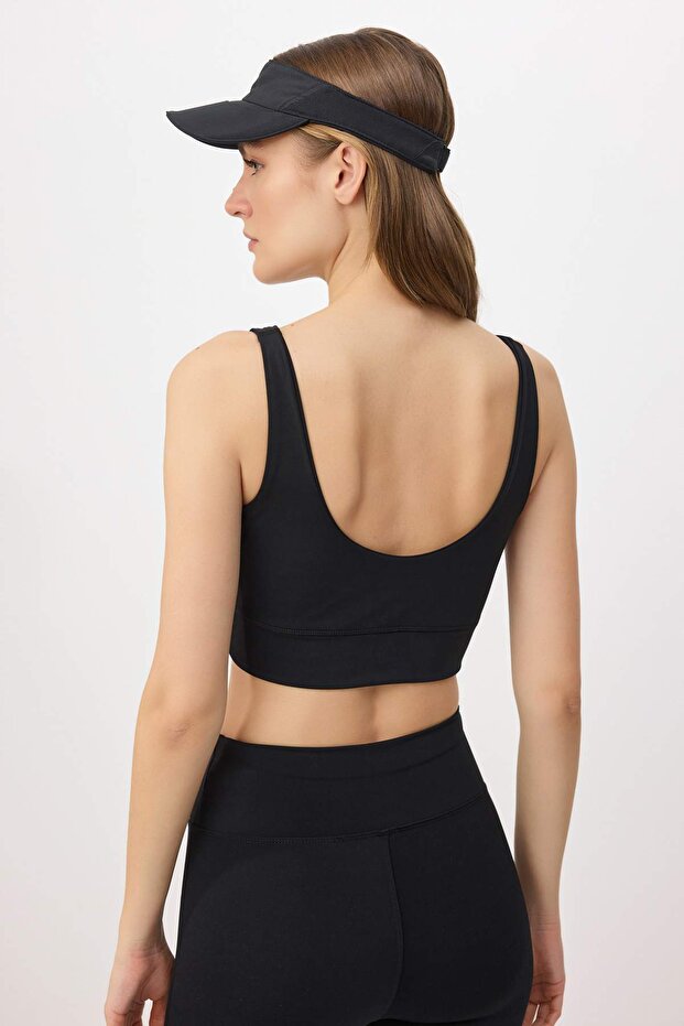 Siyah Premium Poliamid Kumaş Destekli/Şekillendirici Örme Spor Sütyeni THMSS26SS00011 - 5