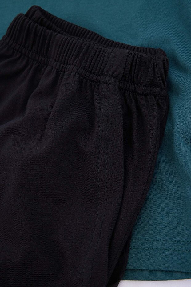 Yeşil Regular Fit Baskılı %100 Pamuk Yazlık Pijama Takımı TMNSS26PT00038 - 6