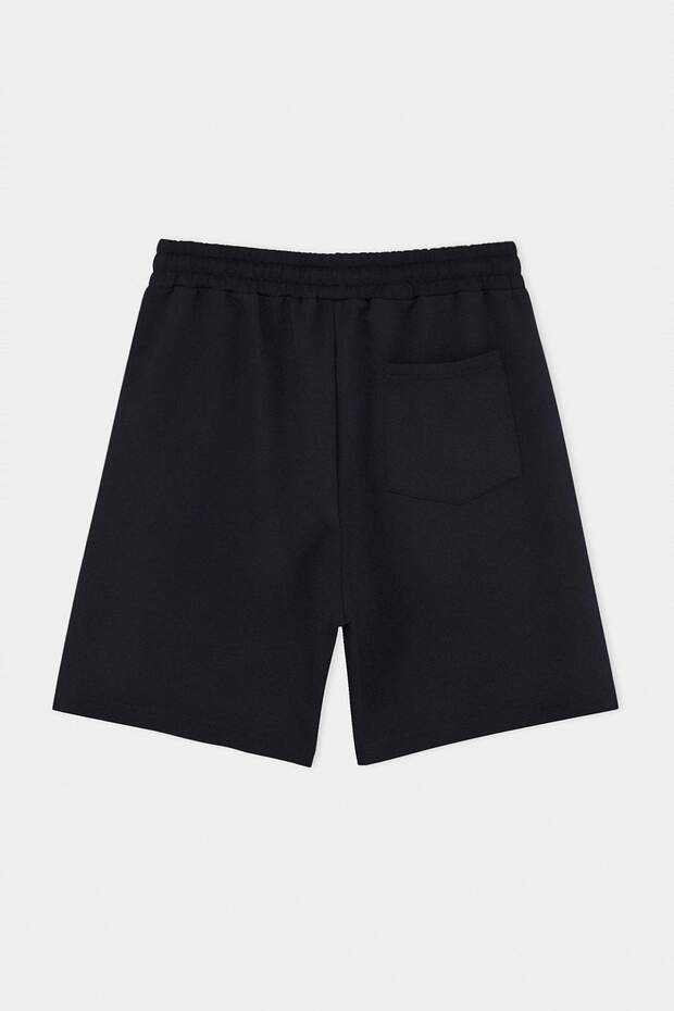 Koyu Lacivert Regular/Normal Kesim Yazı Baskılı Şort & Bermuda TMNSS26SR00005 - 6