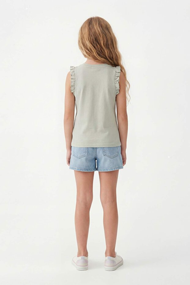 Lila-Pudra-Mint 3'lü Kız Çocuk Örme Atlet TKDSS26AL00005 - 3