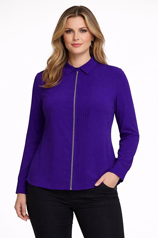 Striped Detailed Shirt Blazer 44614